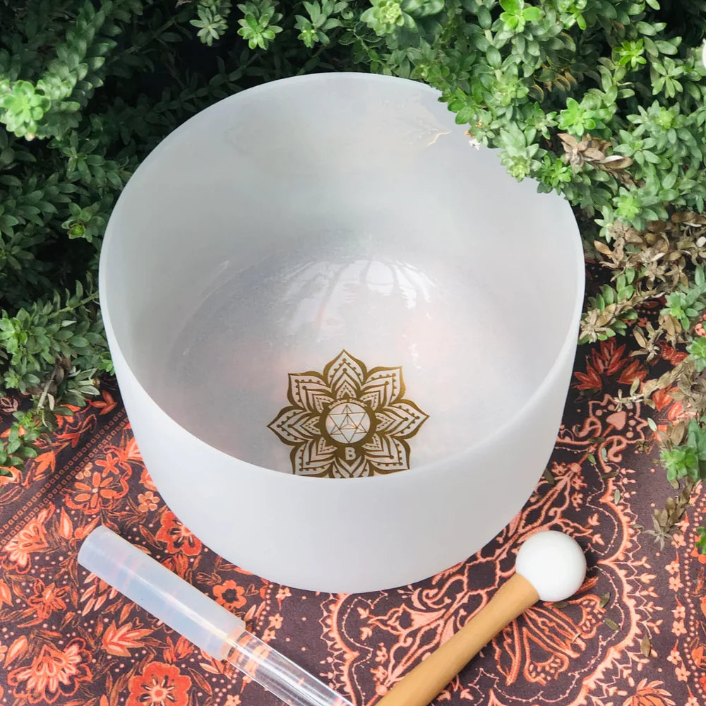 Earth Star Chakra 10" Crystal Singing Bowl In Beige Bag