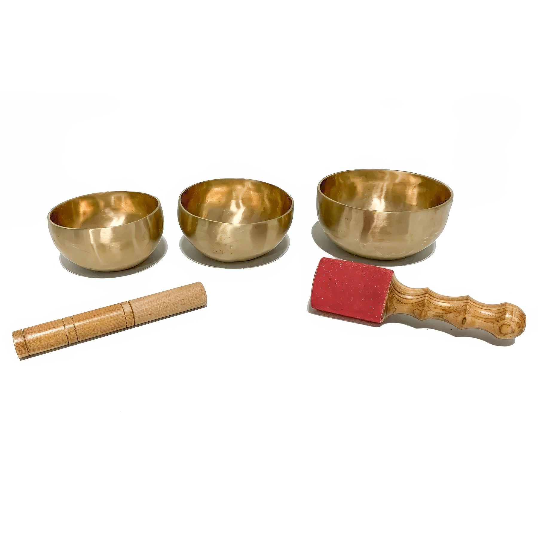 4th Octave Burnished Tibetan Singing Bowls Set Of 3 (1 Medium, 1 Small/Medium. 1 Small)