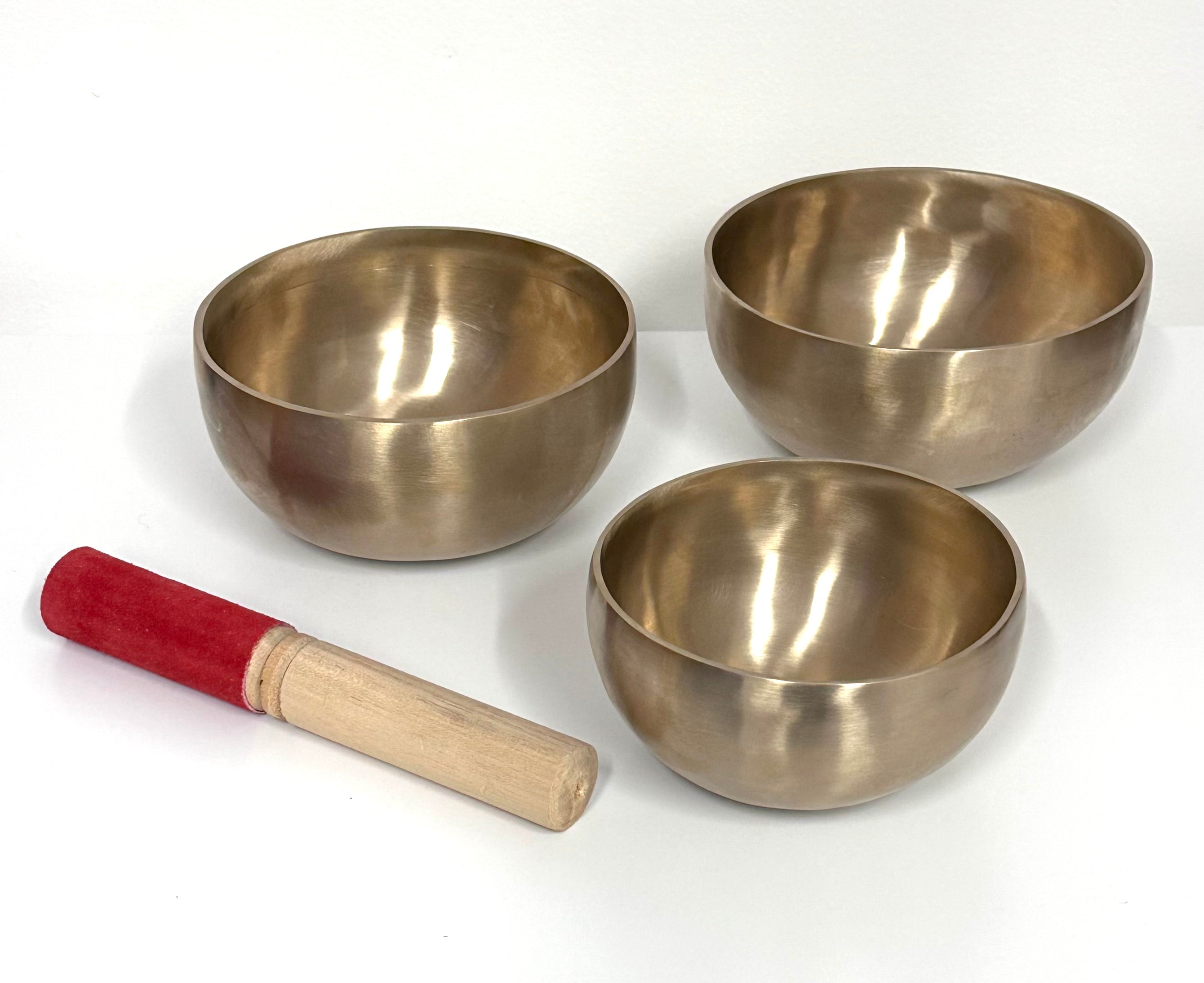 Burnished Tibetan Singing Bowls Set Of 3 (Small Bowls)