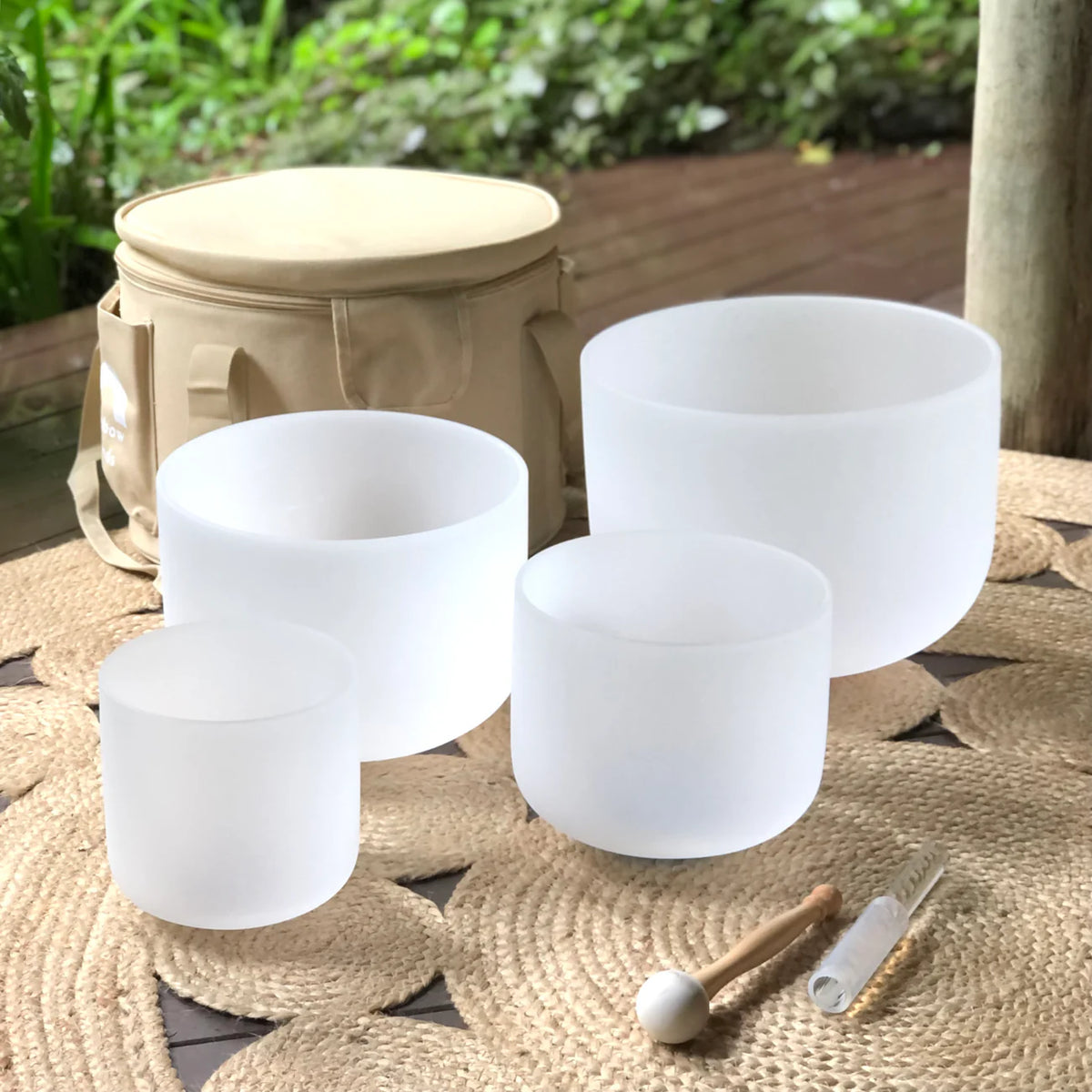 OVUL White Crystal 4点セット White Crystal Singing Bowls Set Of 4 - STS USA