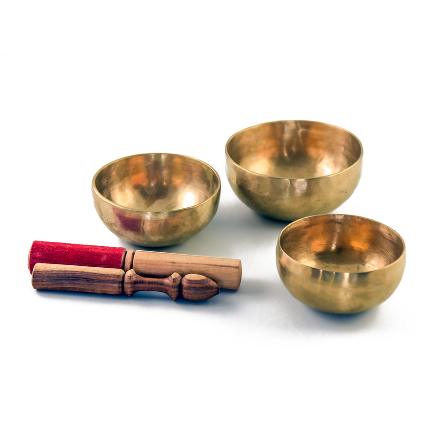 Tibetan Singing Bowls Set Of 3 (Small Bowls)