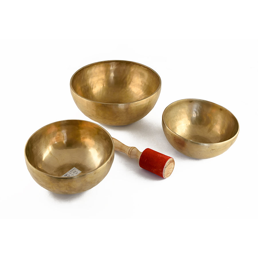 Tibetan Singing Bowls Set Of 3 (2 Medium & 1 Large Bowl)